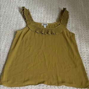 Chelsea28 Olive Ruffle Trim Blouse